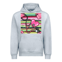 Heather Grey Nurse Stethoscope Seamless Pattern Urban Hoodie - BundleAndBundleShop