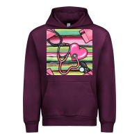 Mauve Wine Nurse Stethoscope Seamless Pattern Urban Hoodie - BundleAndBundleShop
