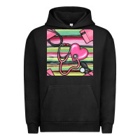 Pigment Black Nurse Stethoscope Seamless Pattern Urban Hoodie - BundleAndBundleShop