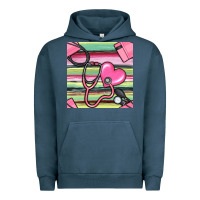 Pigment Midnight Navy Nurse Stethoscope Seamless Pattern Urban Hoodie - BundleAndBundleShop