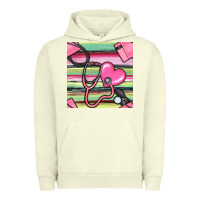 Pigment Pistachio Nurse Stethoscope Seamless Pattern Urban Hoodie - BundleAndBundleShop