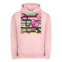 Pigment Salmon Nurse Stethoscope Seamless Pattern Urban Hoodie - BundleAndBundleShop