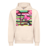 Sandshell Nurse Stethoscope Seamless Pattern Urban Hoodie - BundleAndBundleShop