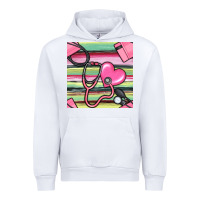 White Nurse Stethoscope Seamless Pattern Urban Hoodie - BundleAndBundleShop