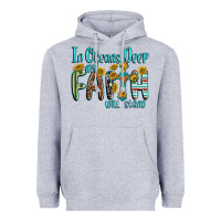 Heather Grey in oceans deep faith will stand Heavyweight Hoodie - texasbilliewilder