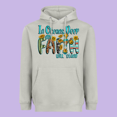 Heavyweight Hoodie in oceans deep faith will stand