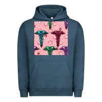 Pigment Midnight Navy Medicine Seamless Pattern Urban Hoodie - BundleAndBundleShop