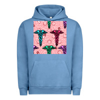 Pigment Pebble Blue Medicine Seamless Pattern Urban Hoodie - BundleAndBundleShop