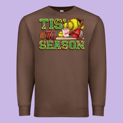 Tis' The Season Softball Premium Sweatshirt Designed By Zillion Design Studio