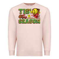 Pale Pink tis' the season softball Premium Sweatshirt - Zillion Design Studio