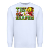 White tis' the season softball Premium Sweatshirt - Zillion Design Studio