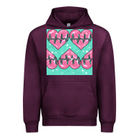 Mauve Wine Nursing Heart Seamless Pattern Urban Hoodie - BundleAndBundleShop