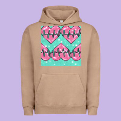 Nursing Heart Seamless Pattern Urban Hoodie Designed By Bundleandbundleshop