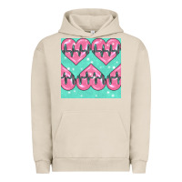 Pigment French Oak Nursing Heart Seamless Pattern Urban Hoodie - BundleAndBundleShop