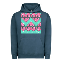 Pigment Midnight Navy Nursing Heart Seamless Pattern Urban Hoodie - BundleAndBundleShop
