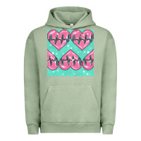 Pigment Oil Green Nursing Heart Seamless Pattern Urban Hoodie - BundleAndBundleShop