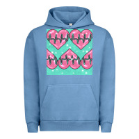 Pigment Pebble Blue Nursing Heart Seamless Pattern Urban Hoodie - BundleAndBundleShop