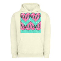Pigment Pistachio Nursing Heart Seamless Pattern Urban Hoodie - BundleAndBundleShop