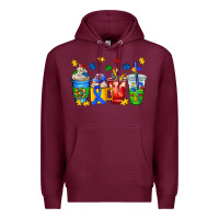 Burgundy autism coffee cup Premium Hoodie - AdoDesignShop