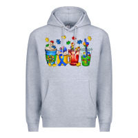Heather Grey autism coffee cup Premium Hoodie - AdoDesignShop
