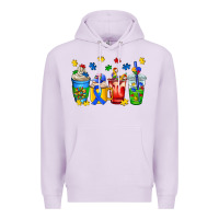 Lilac autism coffee cup Premium Hoodie - AdoDesignShop