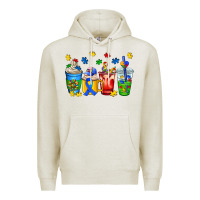 Oatmeal Heather autism coffee cup Premium Hoodie - AdoDesignShop