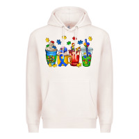 Pale Pink autism coffee cup Premium Hoodie - AdoDesignShop