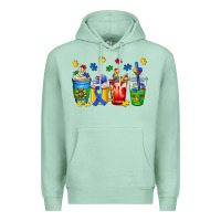 Seafoam autism coffee cup Premium Hoodie - AdoDesignShop