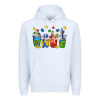 White autism coffee cup Premium Hoodie - AdoDesignShop