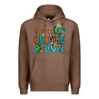 Chestnut gıve me coffee and jesus Premium Hoodie - AdoDesignShop
