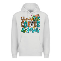Dove Grey gıve me coffee and jesus Premium Hoodie - AdoDesignShop