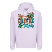 Lilac gıve me coffee and jesus Premium Hoodie - AdoDesignShop