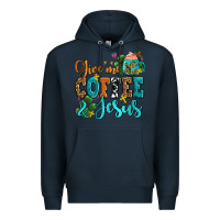 Navy gıve me coffee and jesus Premium Hoodie - AdoDesignShop