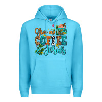 Ocean Blue gıve me coffee and jesus Premium Hoodie - AdoDesignShop