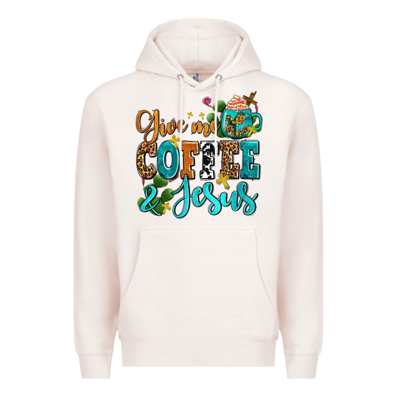 Gıve Me Coffee And Jesus Premium Hoodie by AdoDesignShop | Teevron