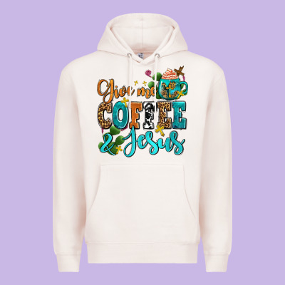 Gıve Me Coffee And Jesus Premium Hoodie Designed By Adodesignshop