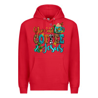 Red gıve me coffee and jesus Premium Hoodie - AdoDesignShop