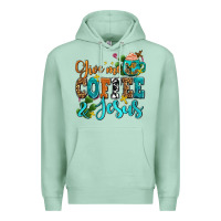 Seafoam gıve me coffee and jesus Premium Hoodie - AdoDesignShop