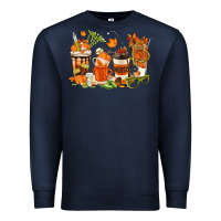 Navy fall nurse coffee cups Premium Sweatshirt - texasbilliewilder
