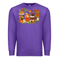 Purple fall nurse coffee cups Premium Sweatshirt - texasbilliewilder