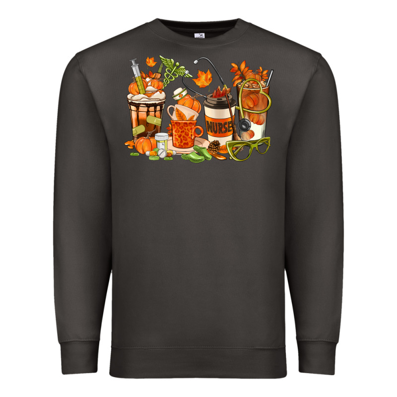 Fall Nurse Coffee Cups Premium Sweatshirt by texasbilliewilder | Teevron