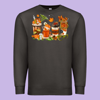 Fall Nurse Coffee Cups Premium Sweatshirt Designed By Texasbilliewilder
