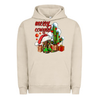 Pigment French Oak merry cowgirl  boots and cactus with gifts Urban Hoodie - AdoDesignShop