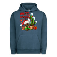 Pigment Midnight Navy merry cowgirl  boots and cactus with gifts Urban Hoodie - AdoDesignShop