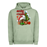Pigment Oil Green merry cowgirl  boots and cactus with gifts Urban Hoodie - AdoDesignShop