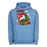 Pigment Pebble Blue merry cowgirl  boots and cactus with gifts Urban Hoodie - AdoDesignShop