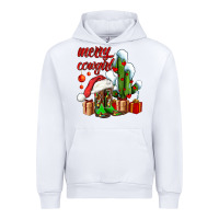 White merry cowgirl  boots and cactus with gifts Urban Hoodie - AdoDesignShop
