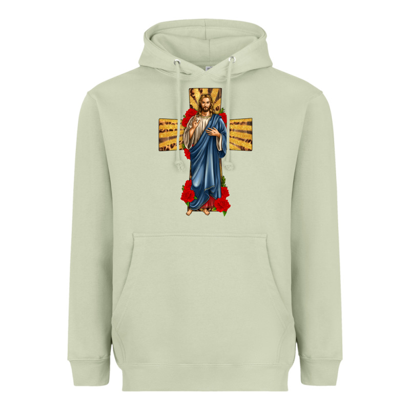 Jesus Christ Cross Heavyweight Hoodie by texasbilliewilder | Teevron
