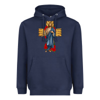Navy jesus christ cross Heavyweight Hoodie - texasbilliewilder