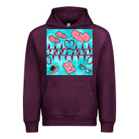 Mauve Wine nurse heart beat seamless pattern Urban Hoodie - BundleAndBundleShop